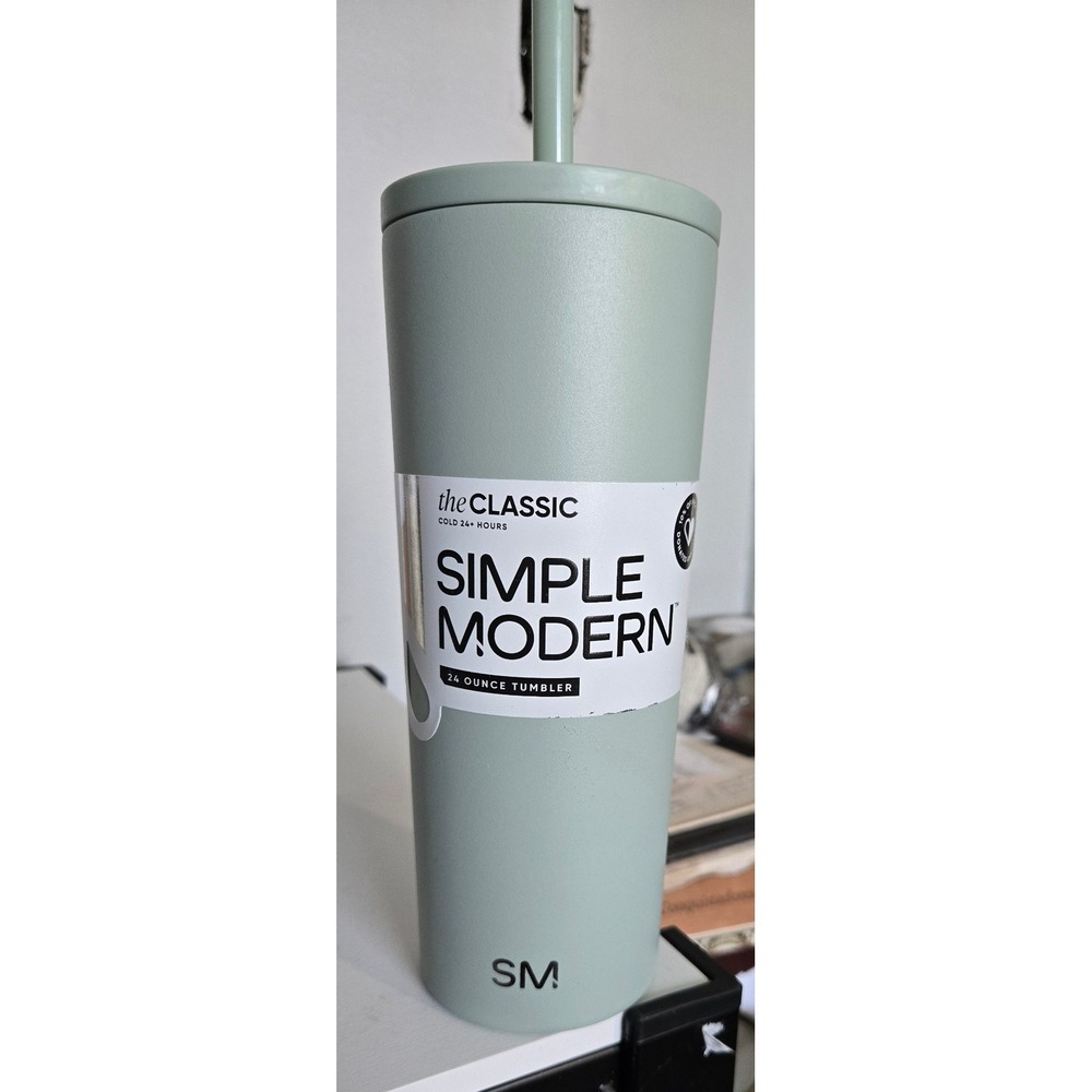 Simple Modern Classic 24oz Insulated Tumbler with Straw Sage Green
